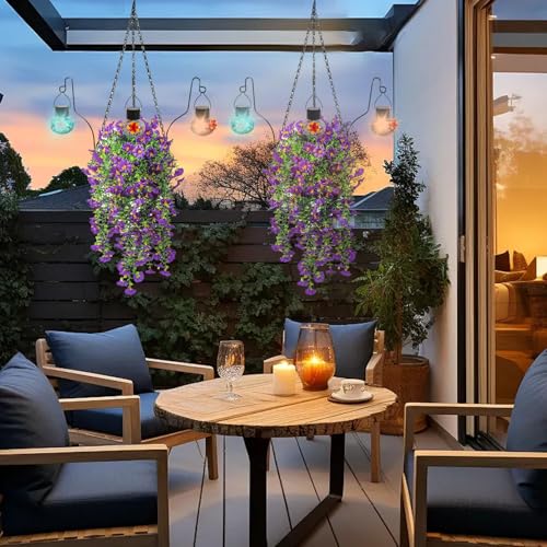 Mangeoire à oiseaux extérieure avec fleurs artificielles terrasse