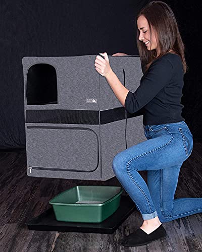 Image of Pet Gear Pro Pawty for Cats with littertraX Mat, Put an end to Scattered Litter, Foldable, Easy Clean, Litterbox not Included, 2 Models, 2 Colors