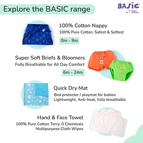 Image of SuperBottoms BASIC Baby Combo - ASSORTED PACK OF 3 Adjustable, Washable and Reusable Freesize Cloth diaper for babies shell WITHOUT inserts /soakers(Fits babies from 5-17kgs)+ 1 Reversible waterproof Bib