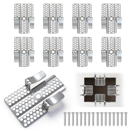8 Pcs Drywall Repair Clips with 16 Screws Drywall Clips 1/2 Inch Stainless Steel Fasteners for Drywall and Prest on Drywall Repair