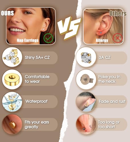 Jstyle 25 Pcs Hypoallergenic Earrings for Sensitive Ears Surgical Stainless Steel Earrings for Women Dainty Flat Back Earring Studs Hoop Cartilage Earring for Multiple Piercing-Single3