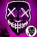 Produktbild Eholder Halloween Led Purge Maske, Coole Led Masken für Fasching Karneval Led Party, mit 3 Blitzmodi Led-Maske (Lila)