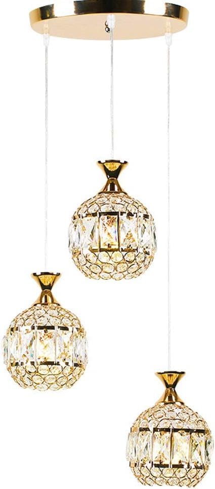 Lampes suspendues en cristal luminaire LED réglable 3 têtes pour porche