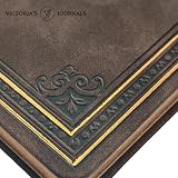 VICTORIA'S JOURNALS Skórzany dziennik vintage twarda okładka notatnik w linie stary dziennik podróży, rozmiar A5 14 x 20 cm