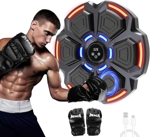 snawowo Music Boxing Machine für Erwachsene - LED Licht Bluetooth Musikboxing Maschine mit Boxhandschuhen Elektronische Boxmaschine mit Music Boxing mit 9 Geschwindigkeitsmodi und Zählmodus