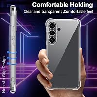 Fhyeugfy Hülle für Samsung Galaxy S25 FE mit 2 Stück Panzer Schutz Glas, Vollständiger Kameraschutz,Transparent Kratzfest Schutzhülle Dünne Weiche TPU Silikon Durchsichtige Case – Ansicht 4