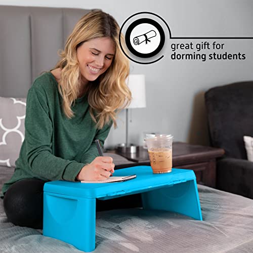Folding Lap Desk, Laptop Desk, Breakfast Table, Bed Table, Serving Tray - The Lapdesk Contains Extra Storage Space And Dividers & Folds Very Easy, Great For Kids, Adults, Boys, Girls, (Blue) #TOP6