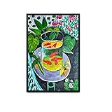 Canvas Painting Posters Wall Art Picture Prints Henri Matisse Goldfish Oil Painting Poster Replica Living Room Wall Art Decoration Living Room Bedroom Home Decoration 8x12inch-Metal Frame