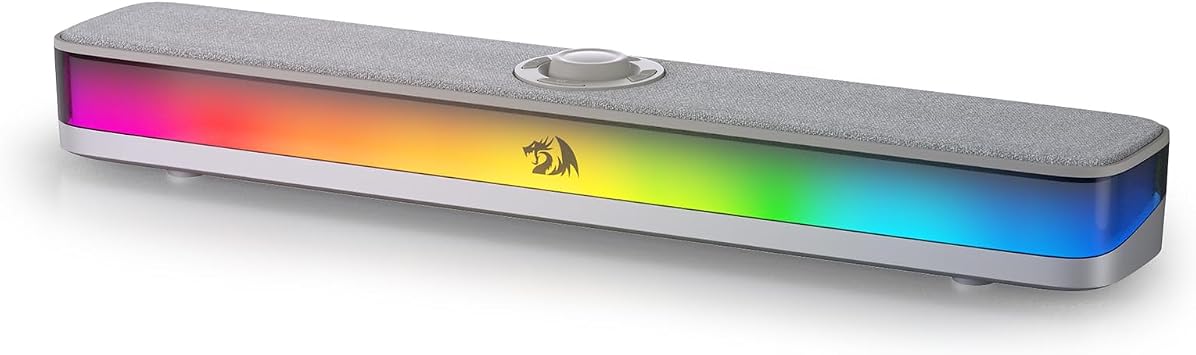 Redragon GS515 RGB Desktop Soundbar, 2.0 Stereo Enhanced Sound, BT 5.3