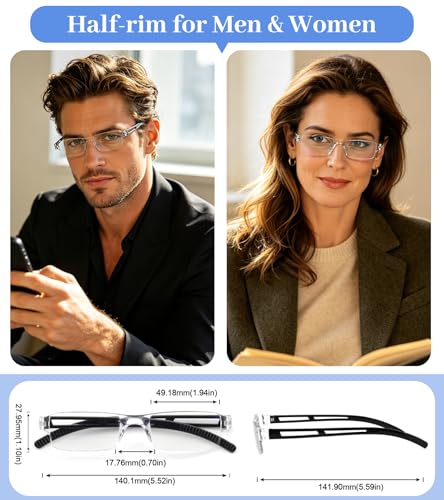 Image of 4 Packs Lightweight Reading Glasses for Women Men Blue Light Blocking Readers 1.0 1.5 2.0 2.5 3.0 4.0