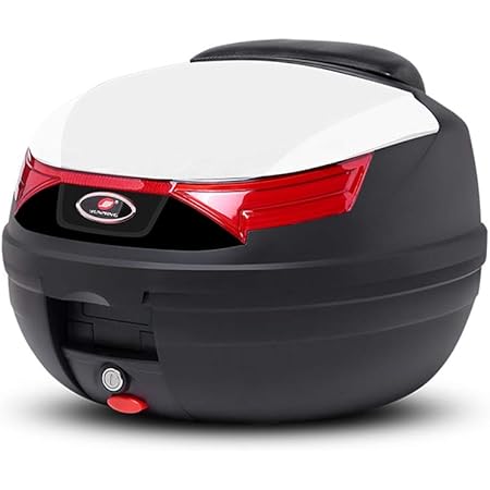 Amazon バイク用ボックス リアボックス 原付 汎用性 32リットル 大容量 フルフェイスも入れ 軽量 黒 白 シルバー おしゃれ 背もたれ バックライト 着脱簡単 防水加工 スクーター トップケース ケース トップケース リアボックス 車 バイク
