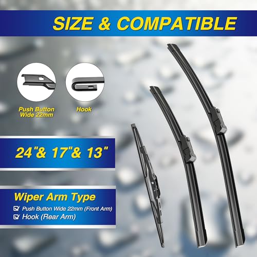 5 Plus 5P-SILICONE432417+13-1 ® Silicone Windshield Wiper Blades Replacement thumb #1