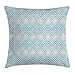 NA Housse de Coussin Coussin Coussin Ikat, Classique Abstrait géométrique Ikat Style Motifs Simples Motifs Imprimer, taie d'oreiller décoratif carré Accent, Bleu Gris Blanc
