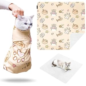 35.43″ Extra Large Cat Grooming Wrap,Soft Self-stick Cat Burrito Restraint Blanket Grippy Cloth for Large Cats & Small Dogs Medicine,Nail Clipping,Ear Cleaning,Teeth Brushing Anti-Scratch Anti-Escape
