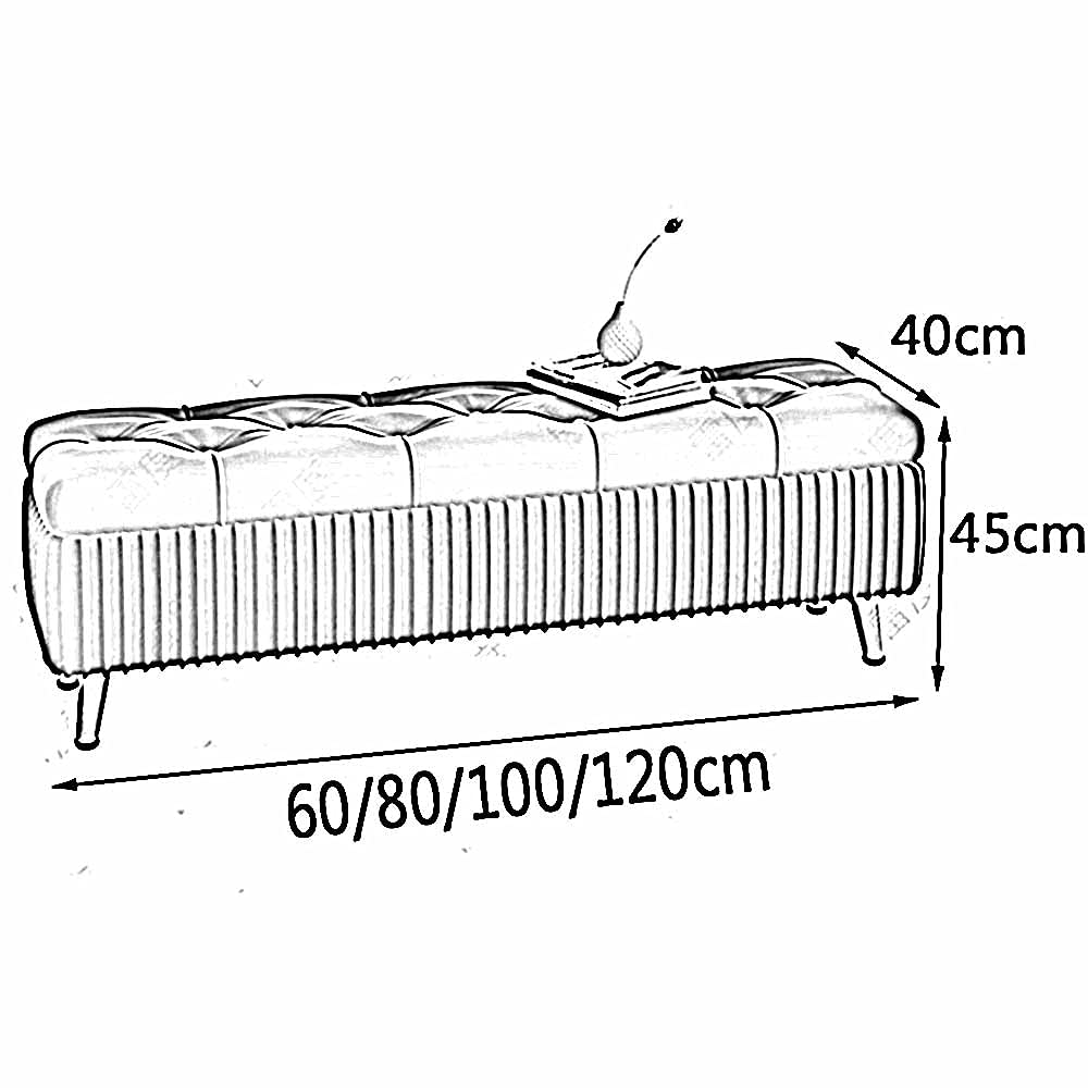 Otomana de Almacenamiento Plegable, baúl de Juguetes de Franela, Banco con Tapa elevable de Estilo Moderno para Muebles de Dormitorio, otomanas de 60/80/100/120 cm (tamaño: 120 cm/47,2 pulga