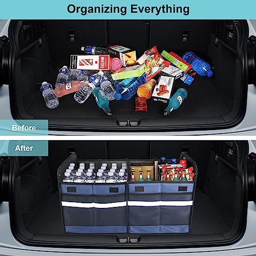 Shurffy Car Trunk Organizer, Large Capacity 73L Multi-Compartment Collapsible Trunk Organizer For Suv, As Shopping Cart, Trunk Organizer For Car Or Picnic Basket #TOP1