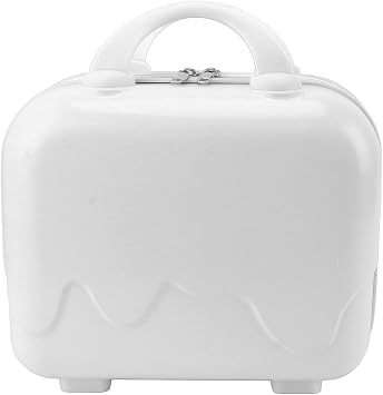 GLOGLOW Nan Hard Shell Cosmetic Case, Portable Makeup Travel Case, ABS Mini Luggage, 30x25x15cm for Women Storage Supplies White