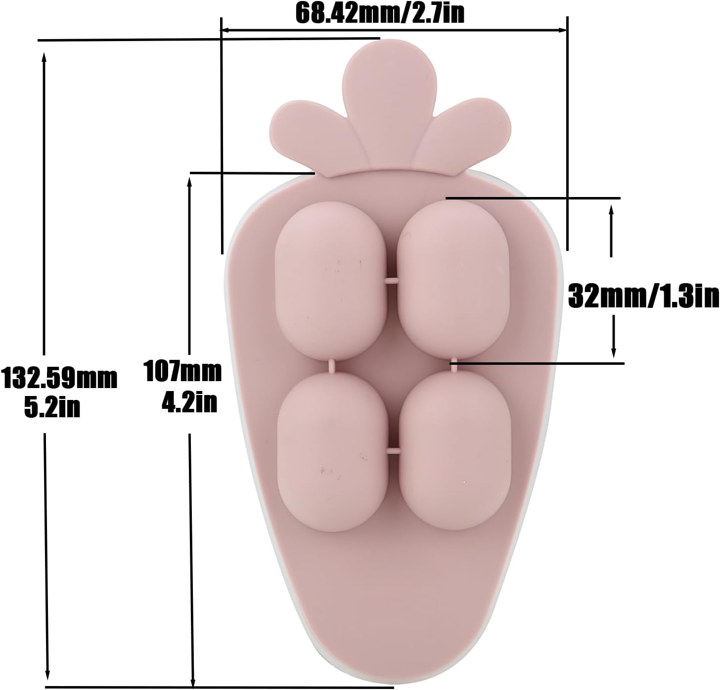 PandaEar 2 Pack Baby Food Freezer Tray with Lid, Silicone Nibble Freezer Tray, Breastmilk Popsicle Mold, Baby Food Storage Container, Carrot Design, BPA Free