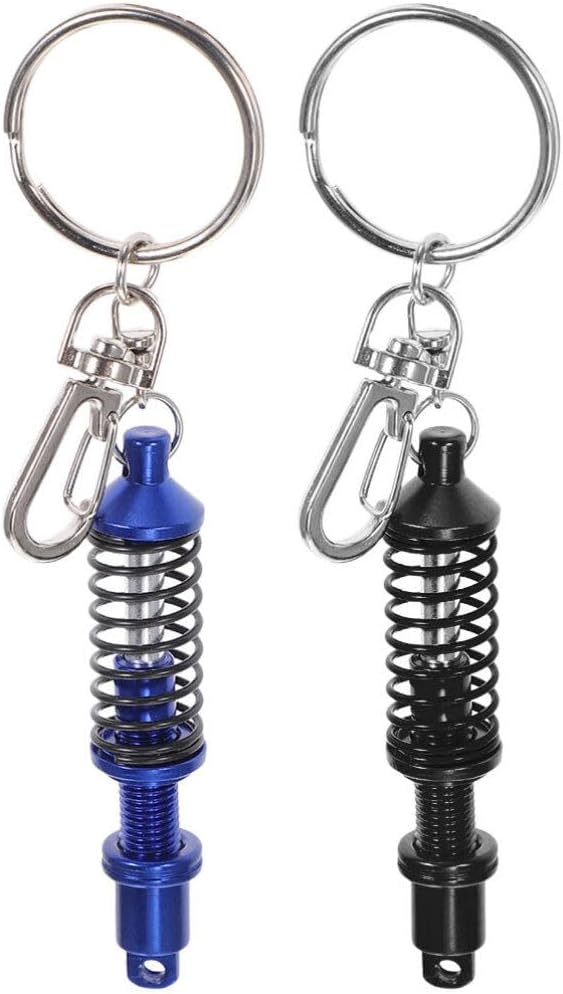OUNONA 2pcs Shock Absorber Keychains Aluminum Alloy Key Holder for Keys