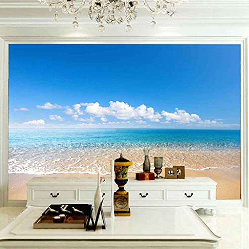 Poster géant mural auto-adhésif 3D effet plage mer - 4