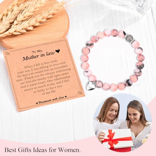 Image of Mothers Day Gifts for Mother in Law, Christmas Valentines Day Easter Birthday Gifts Stocking Easter Basket Stuffers Beaded Bracelet Jewelry Gifts for Mother-in-Law from Daughter in Law