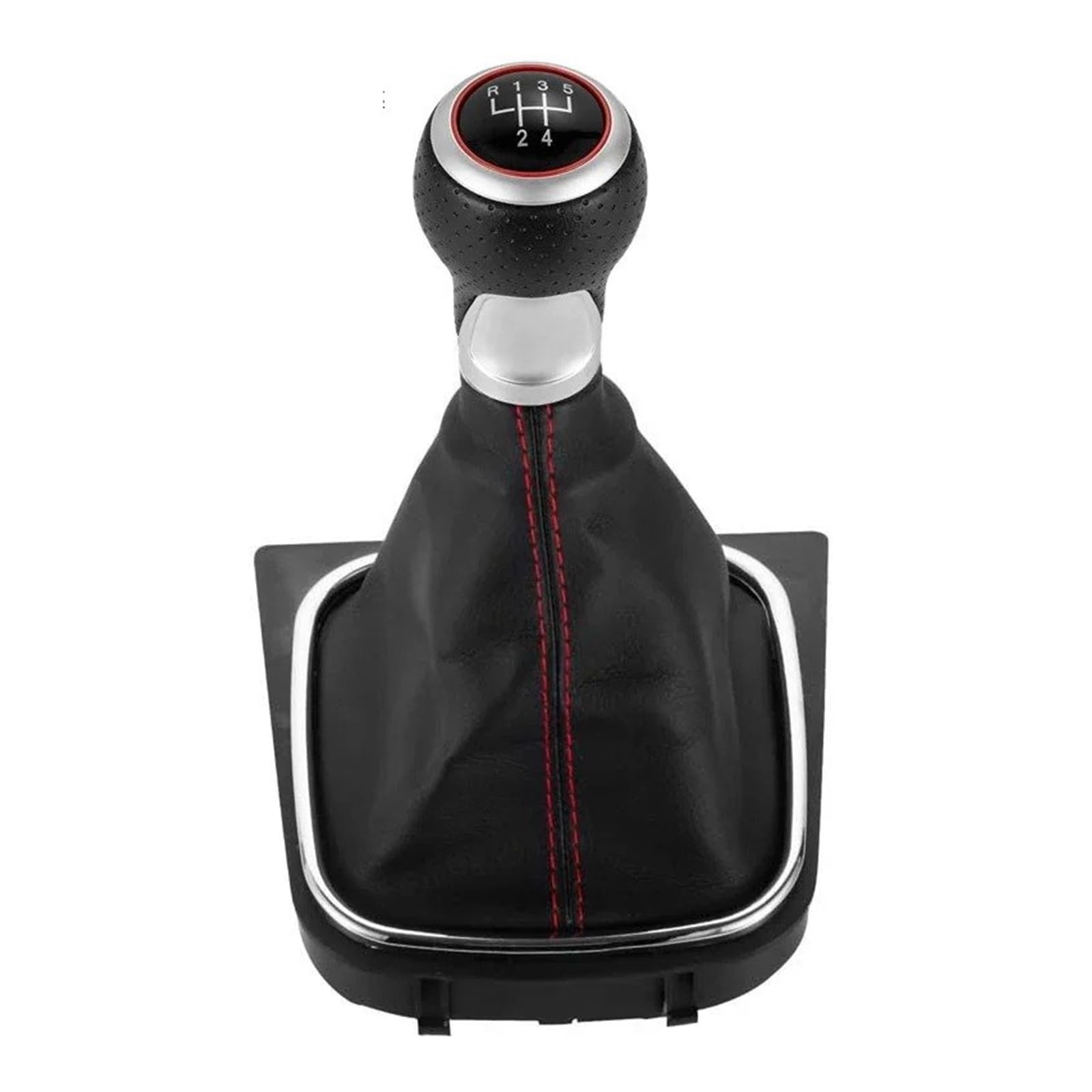 Vbbrswaad Gear Knob Car Gear Shift Knob Stick Handball Lever 5 6 Speed for VW for Golf 5 6 for MK5 for MK6 for R32 for GTI 2004-2009 for Scirocco 2009(Red Line 5 Speed)
