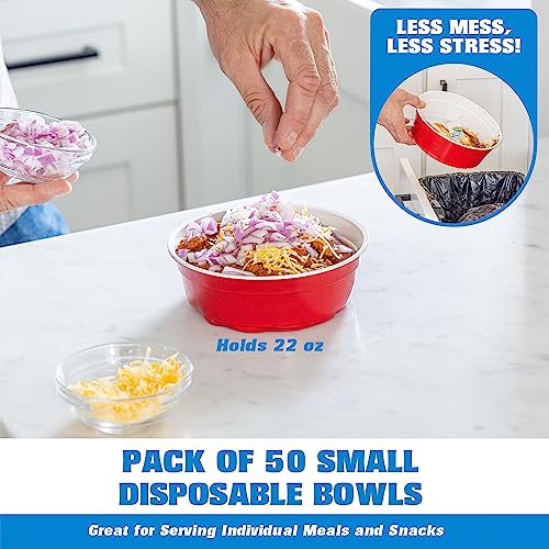 GoBig Red Party Cup Bowls - 50 Small Disposable Plastic Bowls - Thumbnail 2