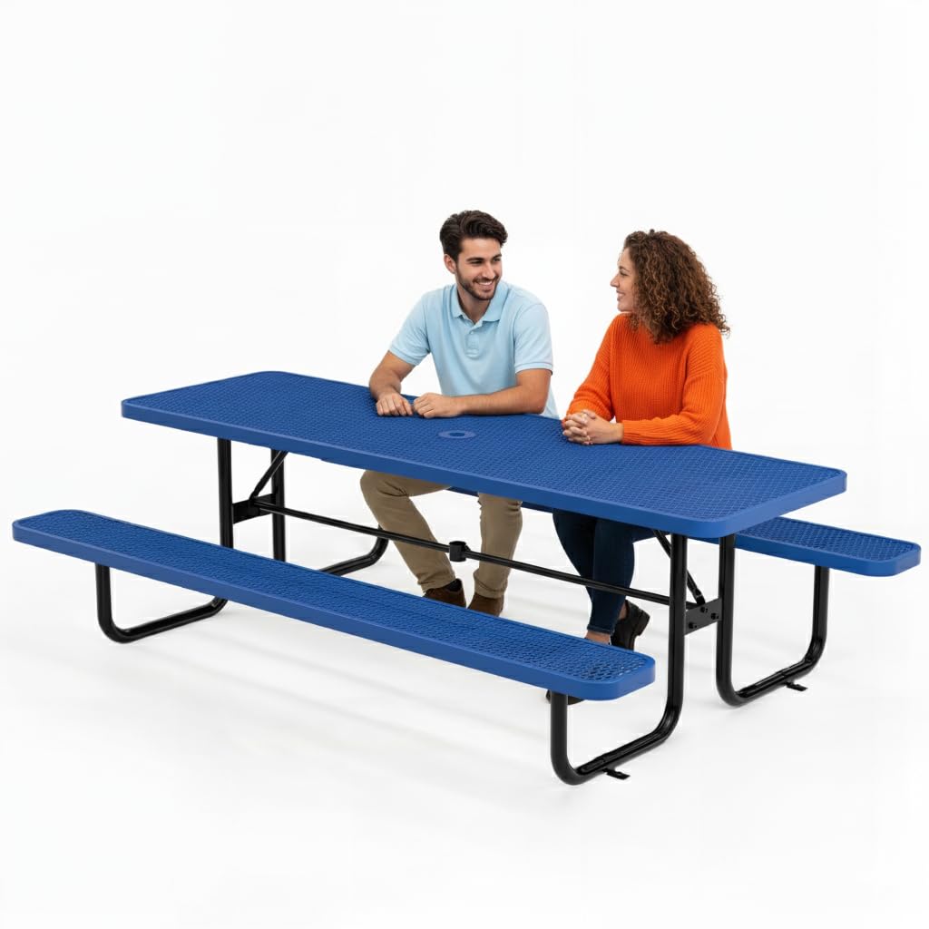 Amazon.com : OUTTANS Commercial Heavy-Duty Metal Picnic Table