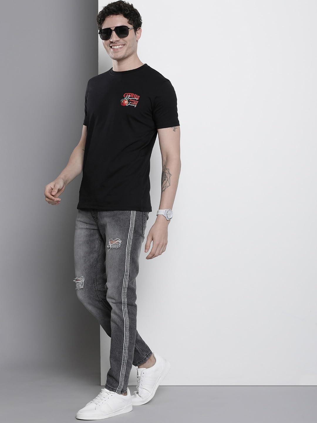 The Indian Garage Co - Camiseta de cuello redondo para hombre
