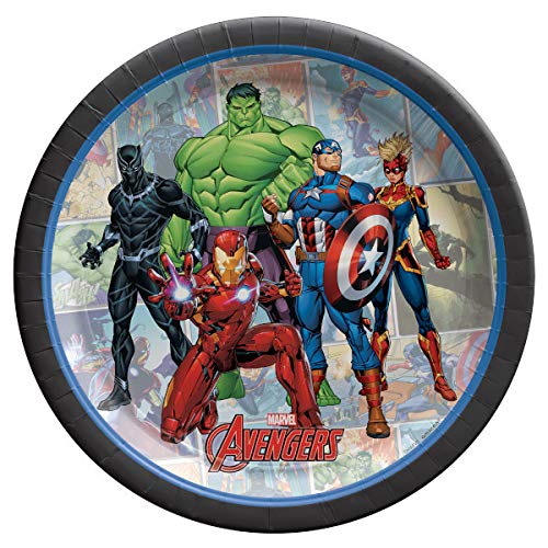 amscan Marvel Avengers Powers Design Round Paper Plates-8pc