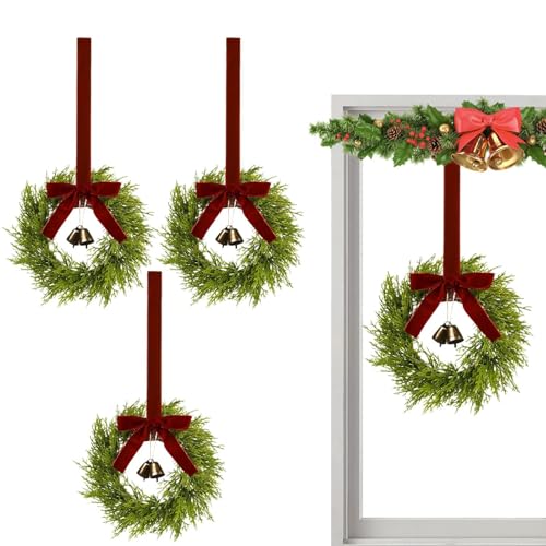 Guirnalda de Navidad | 4 Uds Decoraciones de Fiesta De Granja con Relojes Antiguos - Pequeñas Coronas Para Armarios De Cocina Con Rojos,para Puerta Delantera y Ventana y Chimenea y Reuniones
