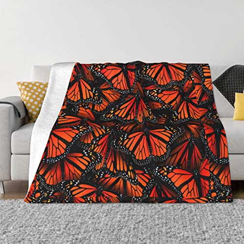 Couverture flanelle papillons monarques multi-tailles pour lit et sofa