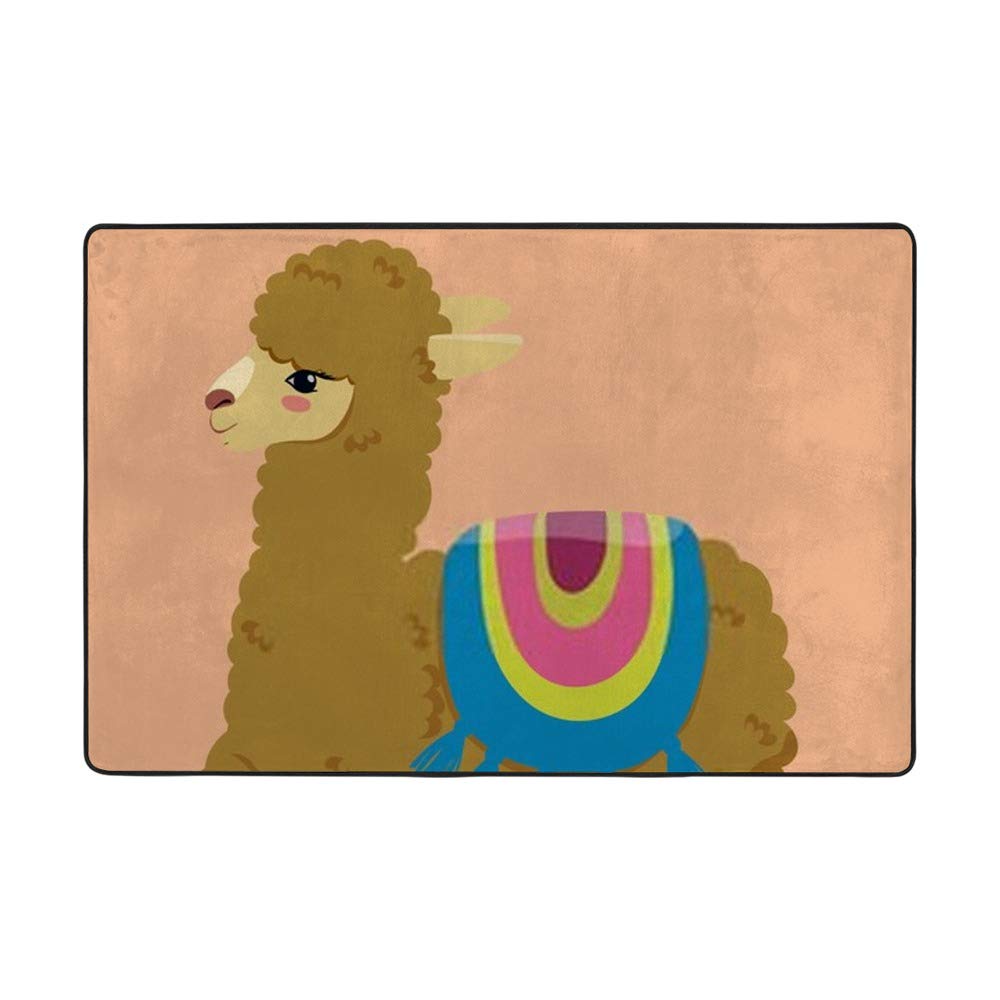 Tapis de dessin animé isolant et ultra doux en velours corail marron 183cm