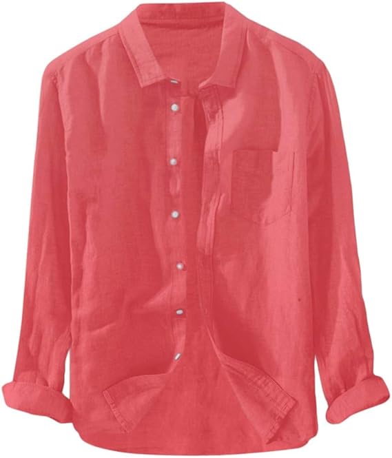 Amazon Co Jp Hodarey シャツメンズ リネン 無地 麻シャツ 細身 長袖 カジュアル スリムシャツ おしゃれ シンプル スタンドカラー メンズ シャツ リネンシャツ 服 ファッション小物