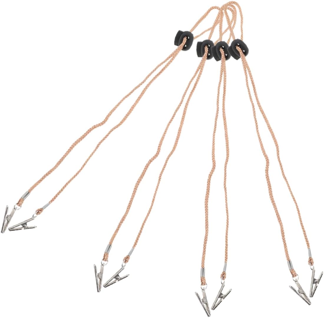 Toddmomy 4pcs Napkin Clip Hat Chin Cord Straps Removable Chin Straps for Travel Adjustable Hat Accessory Clips