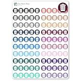 Trash Recycle Icon Planner Sticker 100 mini stickers per sheet productivity appointment reminder color coding muted tones todo to do daily chores dot (multi-colored, Recycle) (multi-colored, Trash)