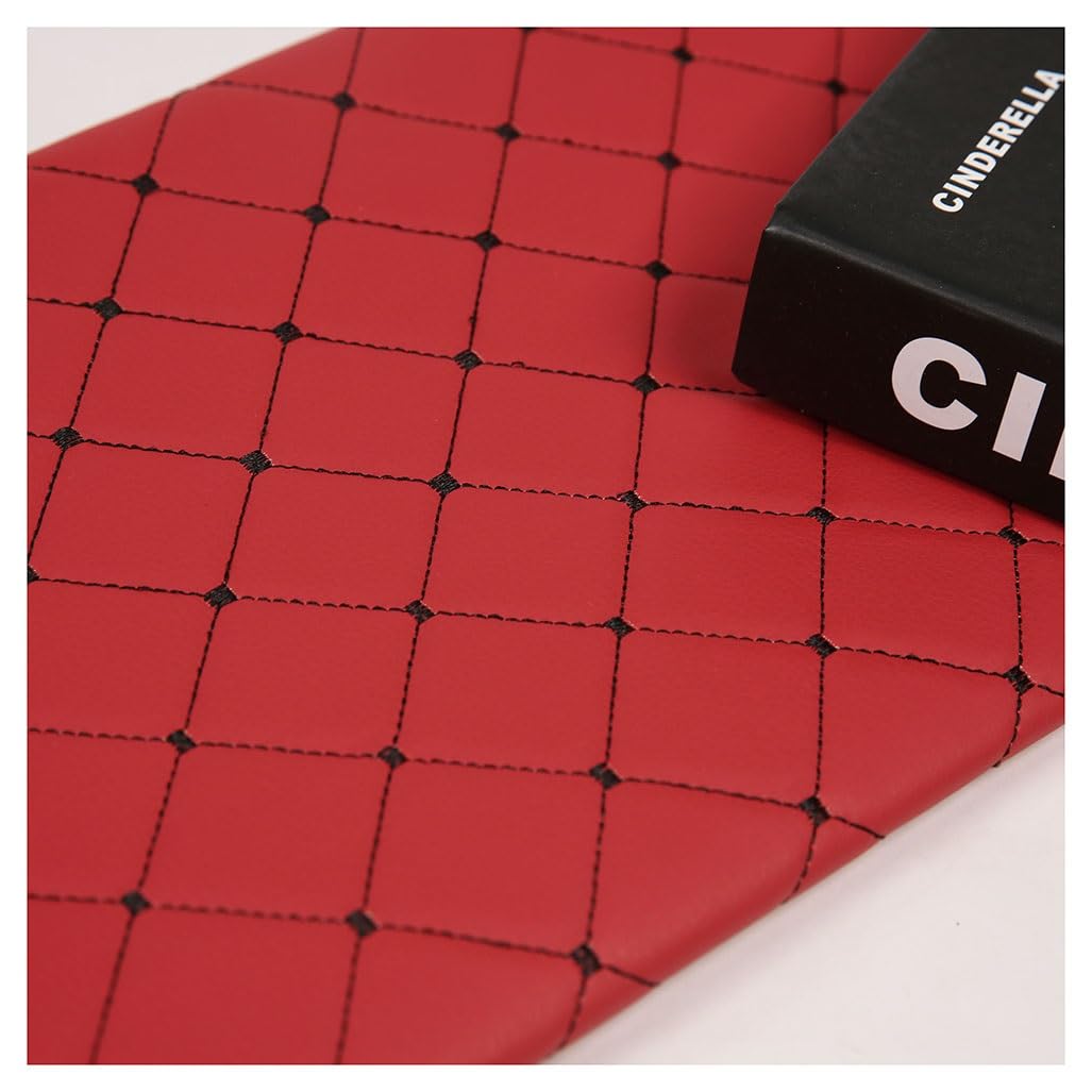 Tissu simili cuir imperméable rouge 1,4x6m pour canapé et siège auto - 8