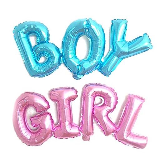 TopTen Globo de plástico con texto "Boy and Girl" – Guirnalda de globos como decoración para el nacimiento (niño + niña)