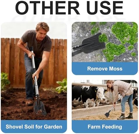 Garden Shovel,Floor Scraper Heavy Duty for Weeding Long Handle, Flat Shovel for Snow Removel,Moss,Dirt Surfaces,Multifunctional Garden Cleaning Shovel — view 4