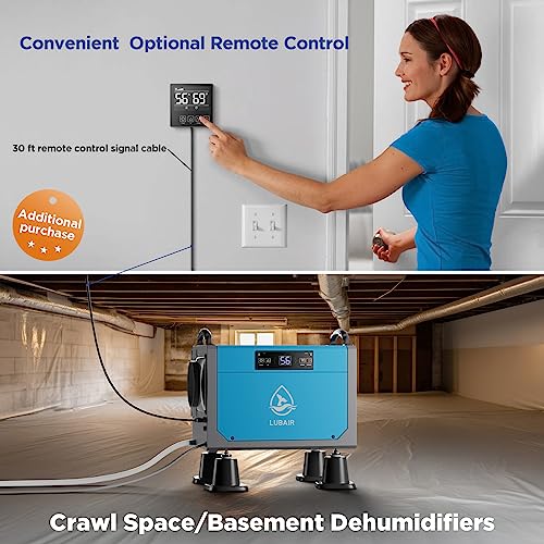 113-Pint Dehumidifiers for Basements and Large Rooms with Drain Hose, Remote Control, and Auto Defrost