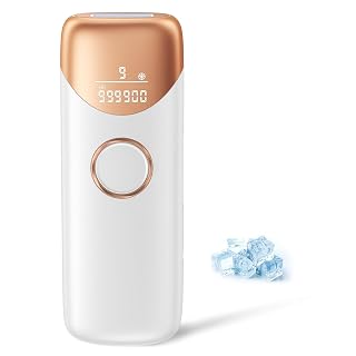 IPL Geräte Haarentfernung Laser mit Kühlfunktion, MAX 19.8J, 999.900 Lichtimpulse, 9 Energiestufen, Schmerzfreie IPL Haarentfernungsgerät für Frauen, Männer, Achseln, Bikini, Beine, Körper, Weiß - Amazon product rated Grade B