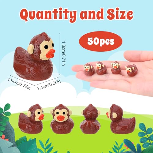 Image of 50 Pcs Bigfoot Ducks Toy Figures, Mini Bigfoot Resin Ducks Bulk, Tiny Bigfoot Figurine Dress Up Duck Toy For Party Favors