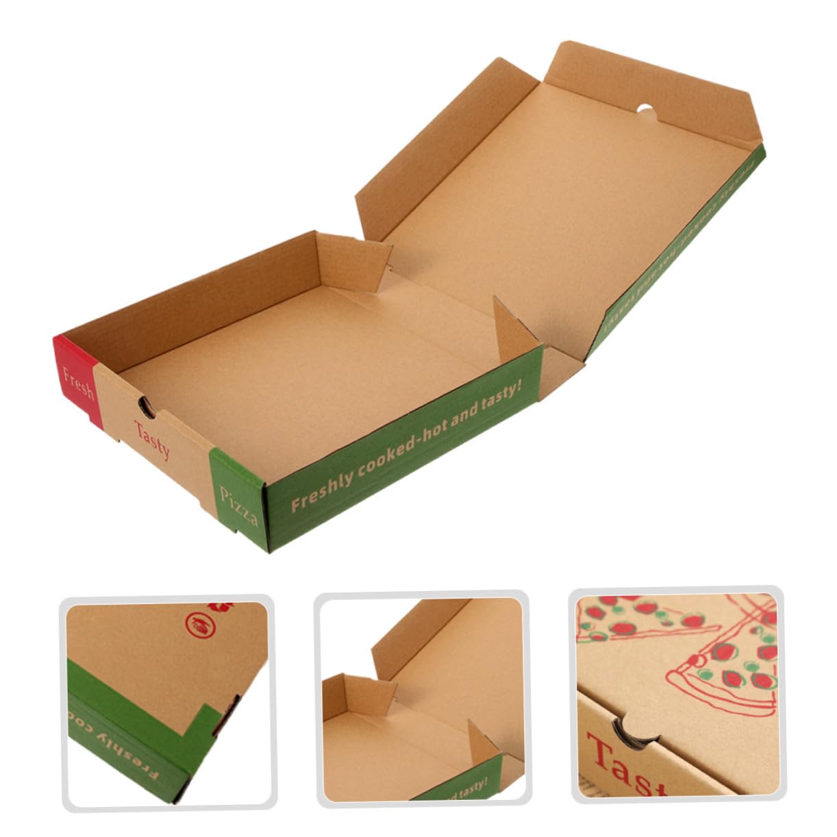 10 pezzi Scatole per Pizza in Carta Alimentare Contenitori Pieghevoli Resistenti per Asporto e Feste Confezione Pratica per Pizze Piccole