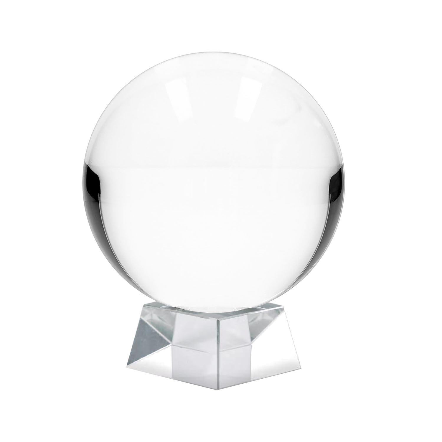 Intirilife Glaskugel mit Ständer in KRISTALL KLAR 130 mm – Kristallkugel mit Glasständer perfekt geeignet für Fotografie, Meditation, Dekoration uvm. – Kristallball Glasball Fotokugel