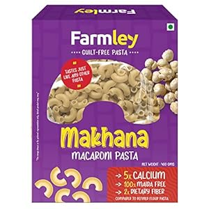 Farmley Makhana Macaroni Pasta | High Protein Healthy Diet | Maida Free & Cholesterol Free Pasta 400 grams