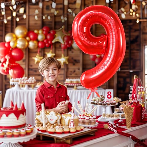 Image of KatchOn Red Number 9 Balloon 40 Inch, Red 9 Balloon