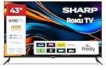 Sharp 43-inch 4K Ultra HD Frameless LED Roku Smart TV Dolby Vision HDR HDMI eARC Freely Included 43HJ4325K (HJ Series)