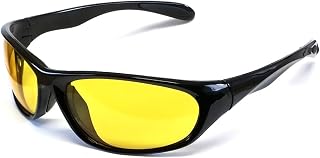 2715 Yellow Night Vision Driving Glasses Anti Glare Men Women Wrap Around Nighttime Sunglasses Polarized/NON-Polar