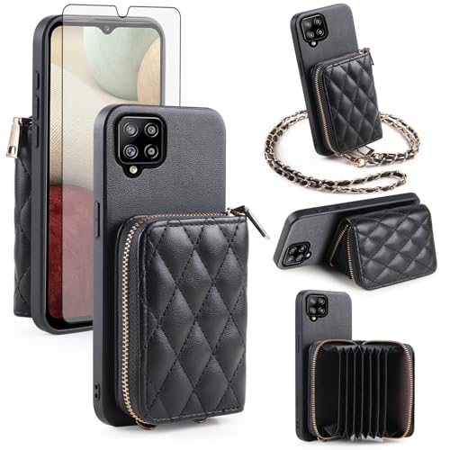 Étui portefeuille Samsung A42 5G Argyle avec porte-cartes et fermeture éclair