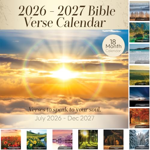 18 Month Christian Wall Calendar 2026-2027, Religious Gift For Women